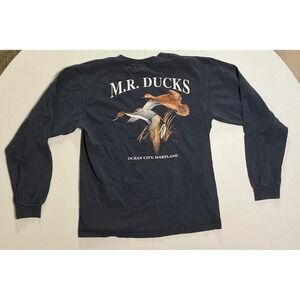 M.R. Ducks Ocean City Maryland Long Sleeve Graphic T-Shirt Mens Medium Navy